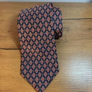 Leonardo Strelli Tie Rack Geometric Floral Print 100% Silk Tie Made in Italy
